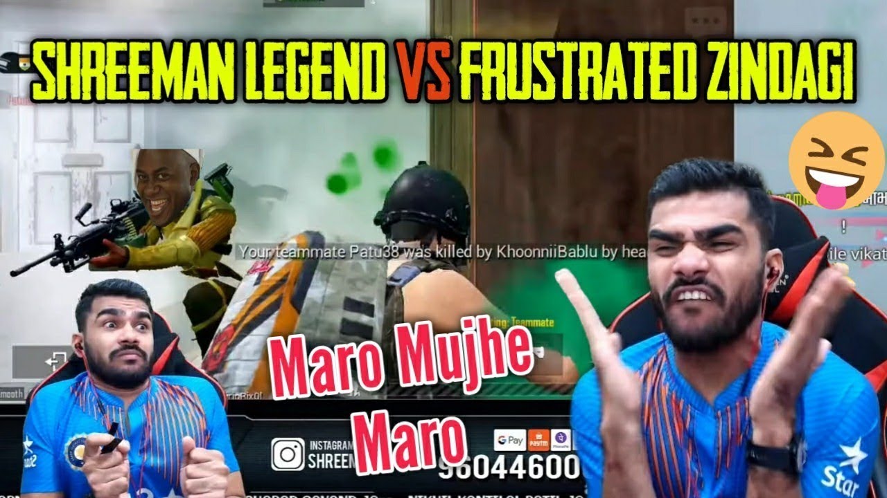 Shreeman legend frustrated moments in PUBG