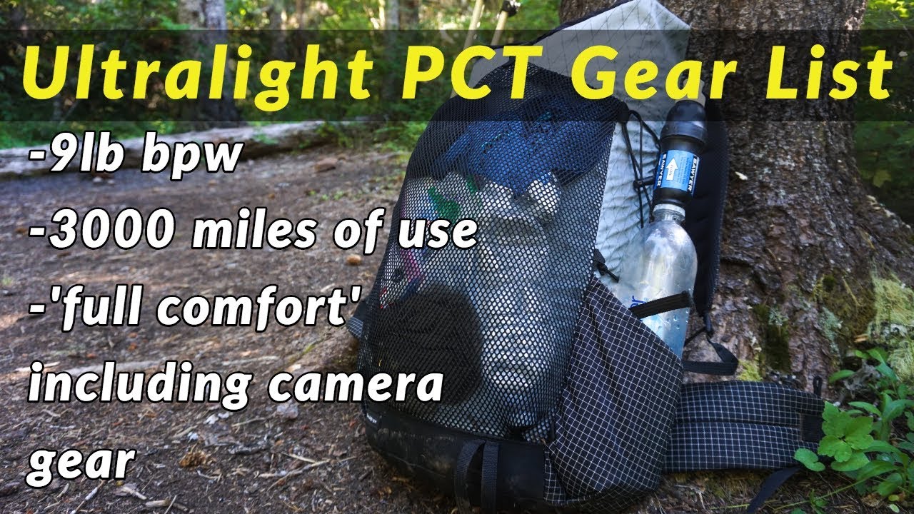 Ultralight PCT Gear List - used 3000 miles