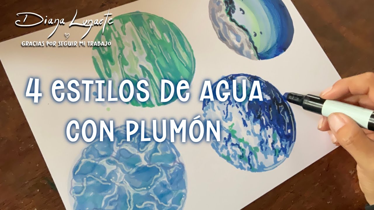 Como #dibujar textura de agua con plumones / dibujando agua con rotulador