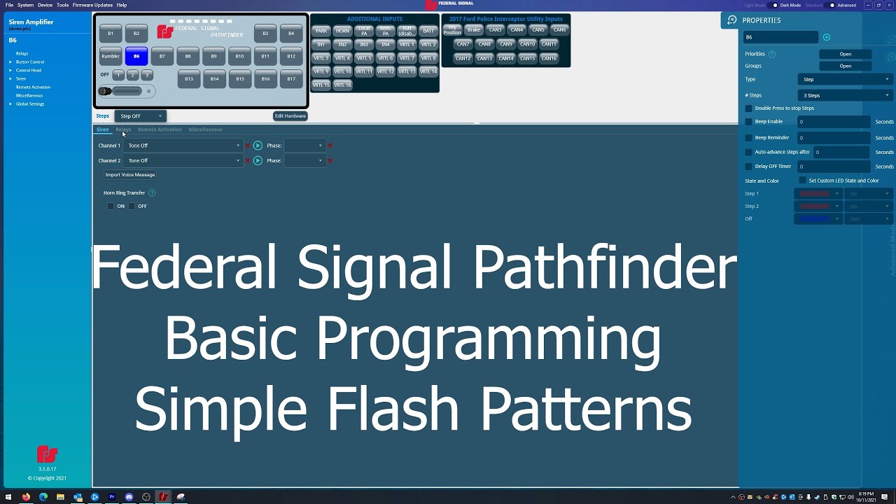 Basic Federal Signal Pathfinder Programming - Flash Patterns - Ep 2