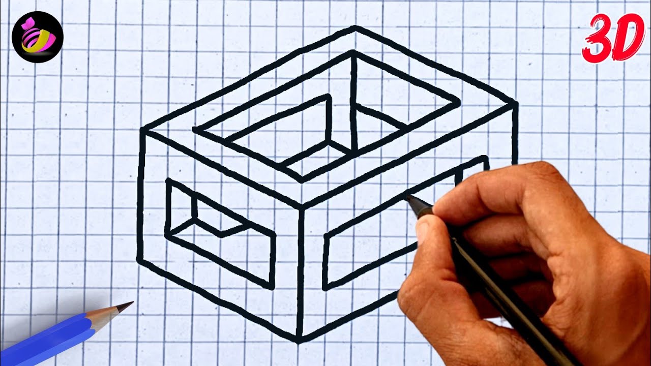 Easy 3D Drawing Step by Step | 3D Drawing on Graph | Ashar 2M