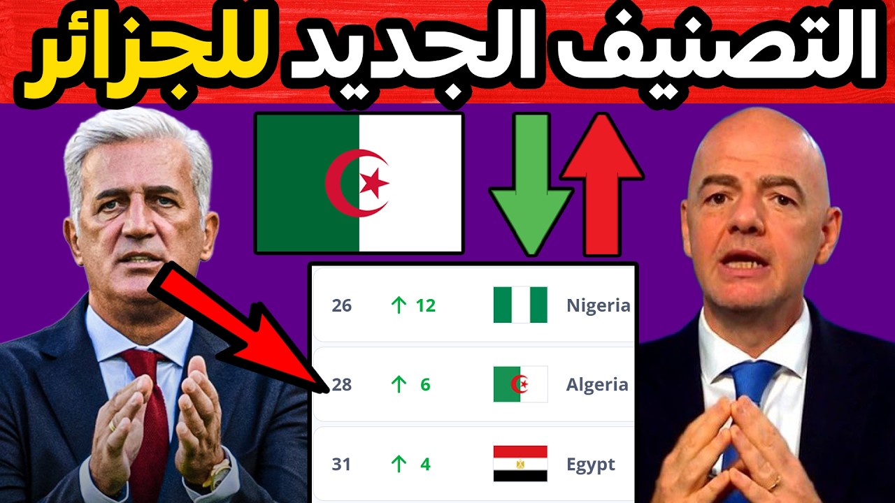 تعرف على ترتيب الجزائر في تصنيف الفيفا الجديد لسنة 2026| قفزة كبيرة للجزائر..!!