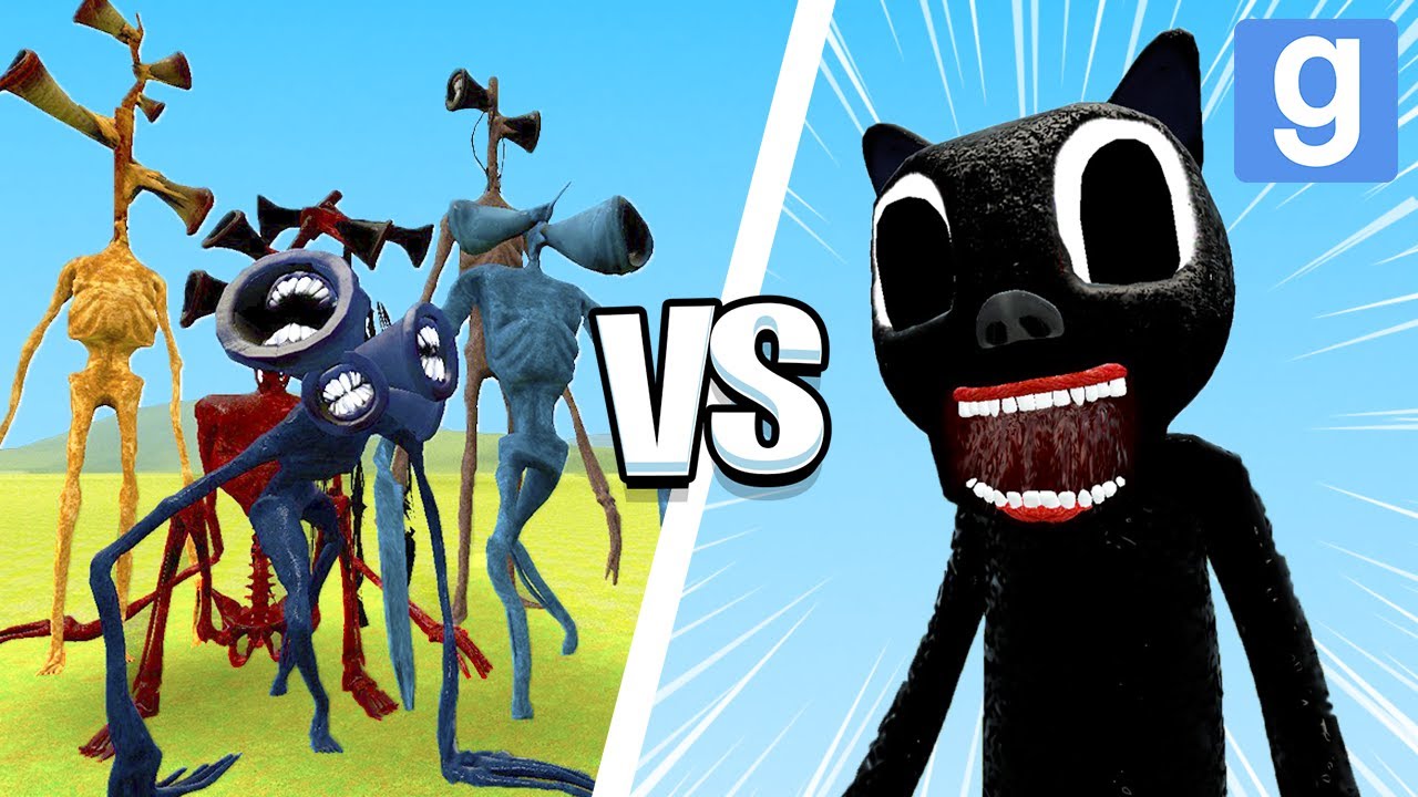 NEW CARTOON CAT VS SIREN HEADS! (Garry's Mod Sandbox) | JustJoeKing