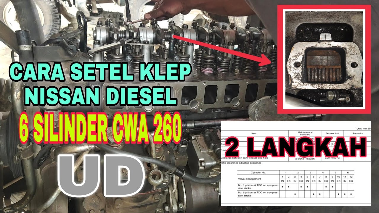 cara setel klep mobil truk UD nissan cwa 260
