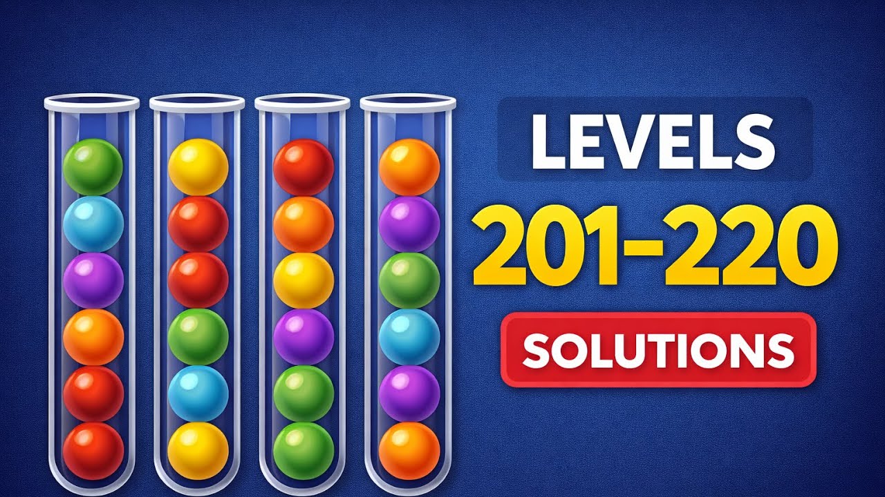 Ball Sort Puzzle Levels 201-220 - Full Walkthroug (No Commentary)