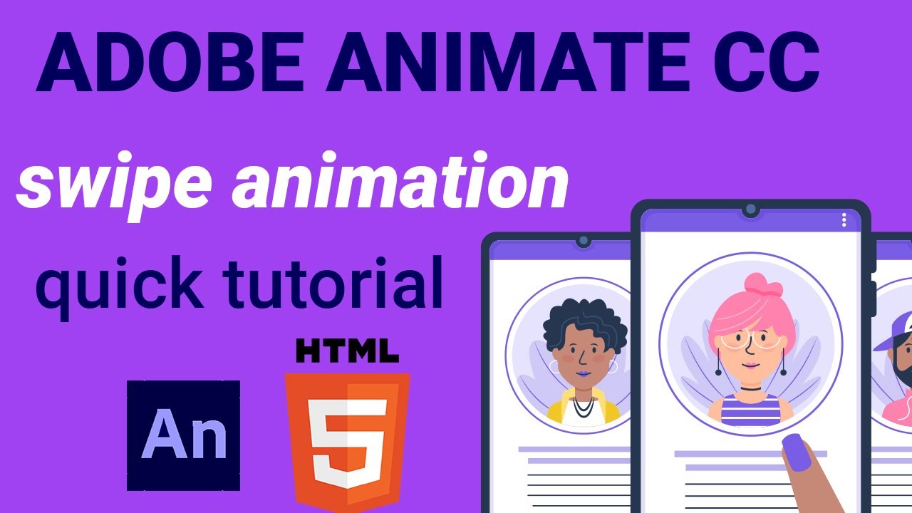 Adobe Animate CC 2022  - SWIPE ANIMATION- QUICK TUTORIAL - HTML5