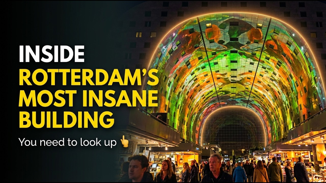Rotterdam Markthal: The Complete 4K Walk inside 'The Great Arch' 🌀 | Urban Sounds