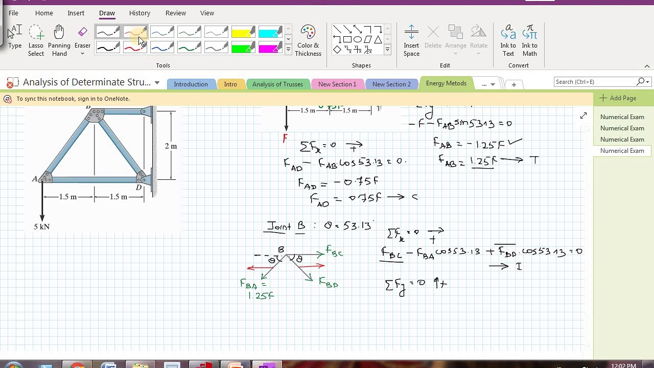 Castiglianos' Principle-Truss Example-1