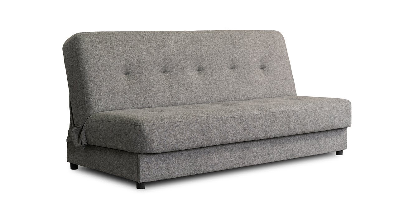 Sofa z Funkcją Spania Wersalka Rozkładana Dwuosobowa ARUBA Szara Nowoczesna do Salonu