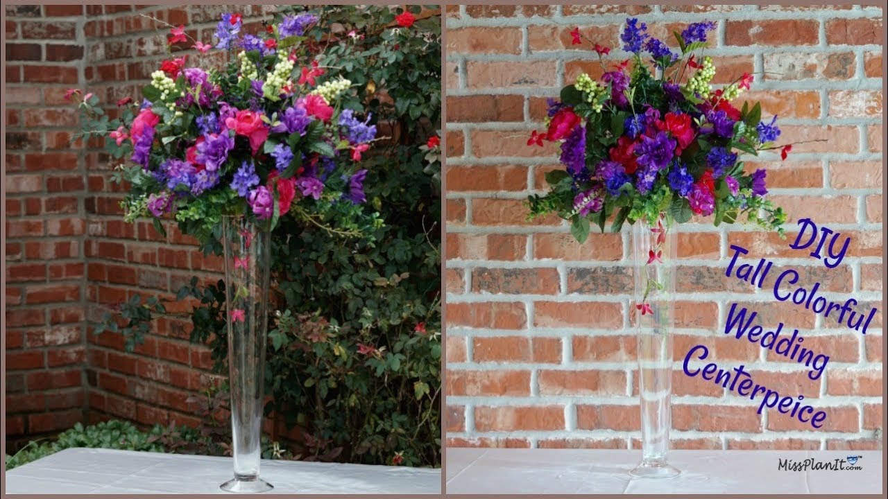 DIY Tall Color Burst Wedding Centerpiece | DIY Fairytale Wedding | DIY Tutorial