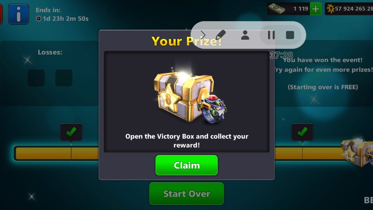  #8bpninjashot #8bpninjachallenge  Mecha Win Streak ring #8ballpool #games #miniclip #gaming 