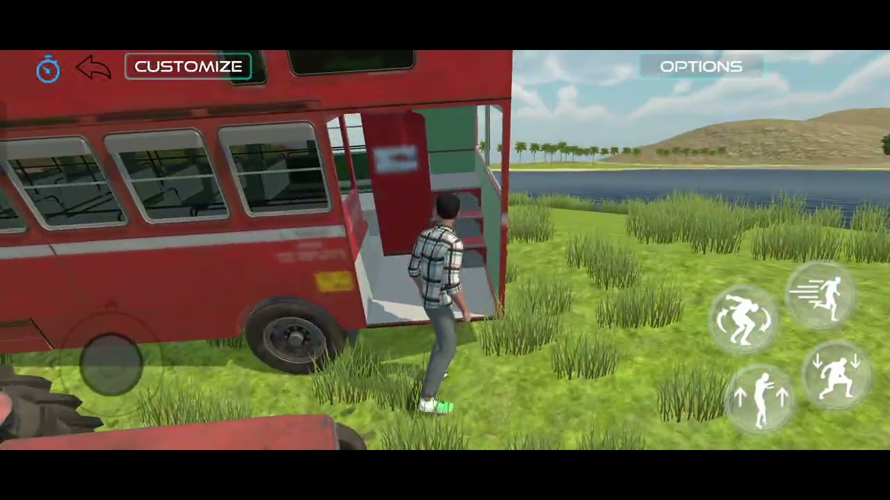 डबल डेकर बस पानी में गिरी