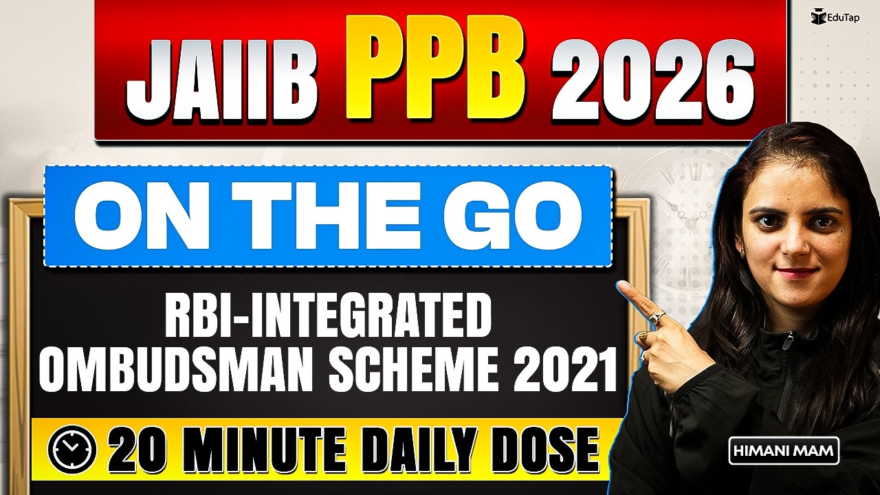 JAIIB PPB Online Free Classes 2026 | RBI-Integrated Ombudsman Scheme 2021 Concept & Questions