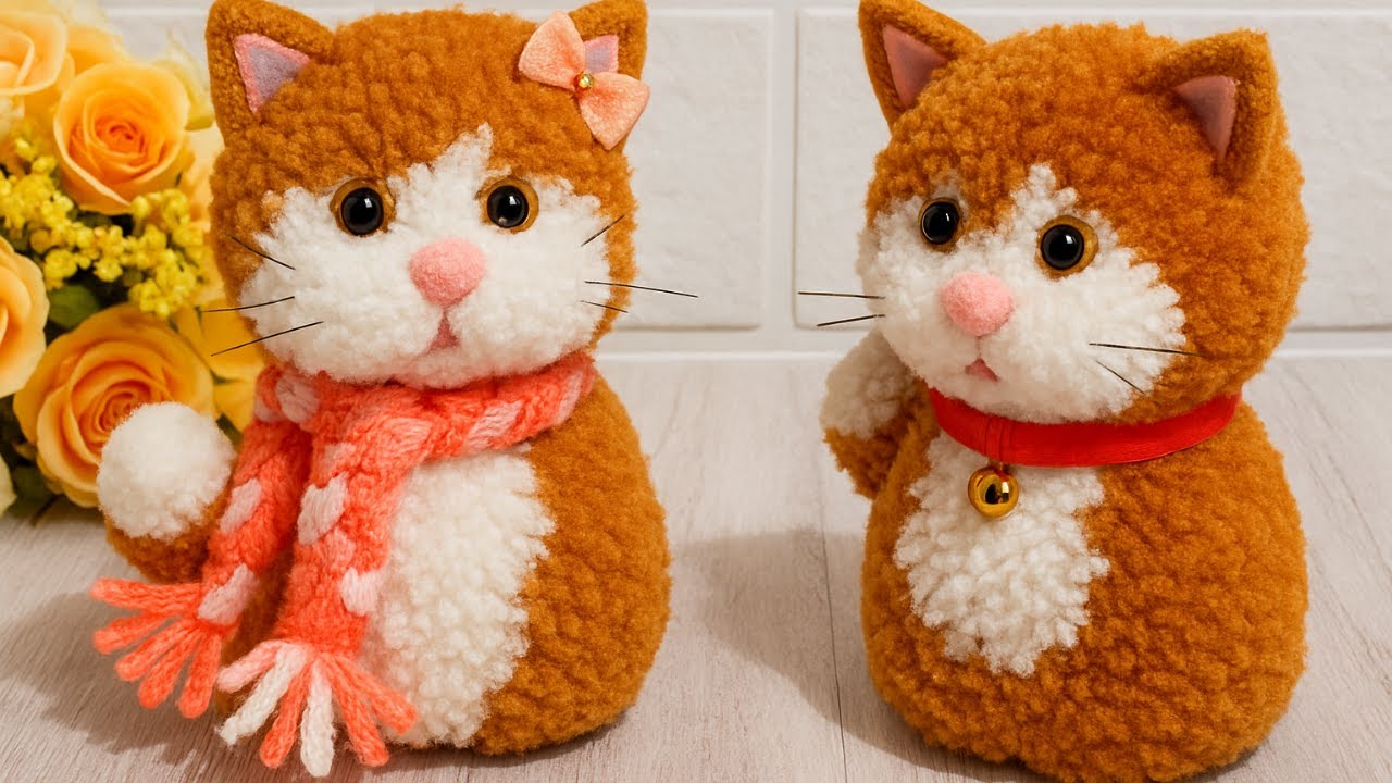 Gatinhos feito com lã ,super fofinhos.