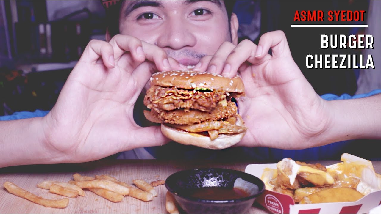 ASMR : KFC BURGER ZINGER CHEEZILLA (EATING SOUND)