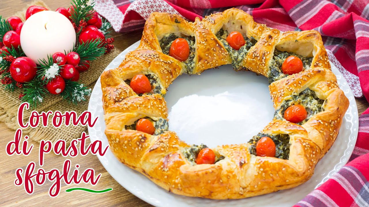 Corona Salata di Pasta Sfoglia - Ricetta Facile Antipasto di Natale - 55Winston55
