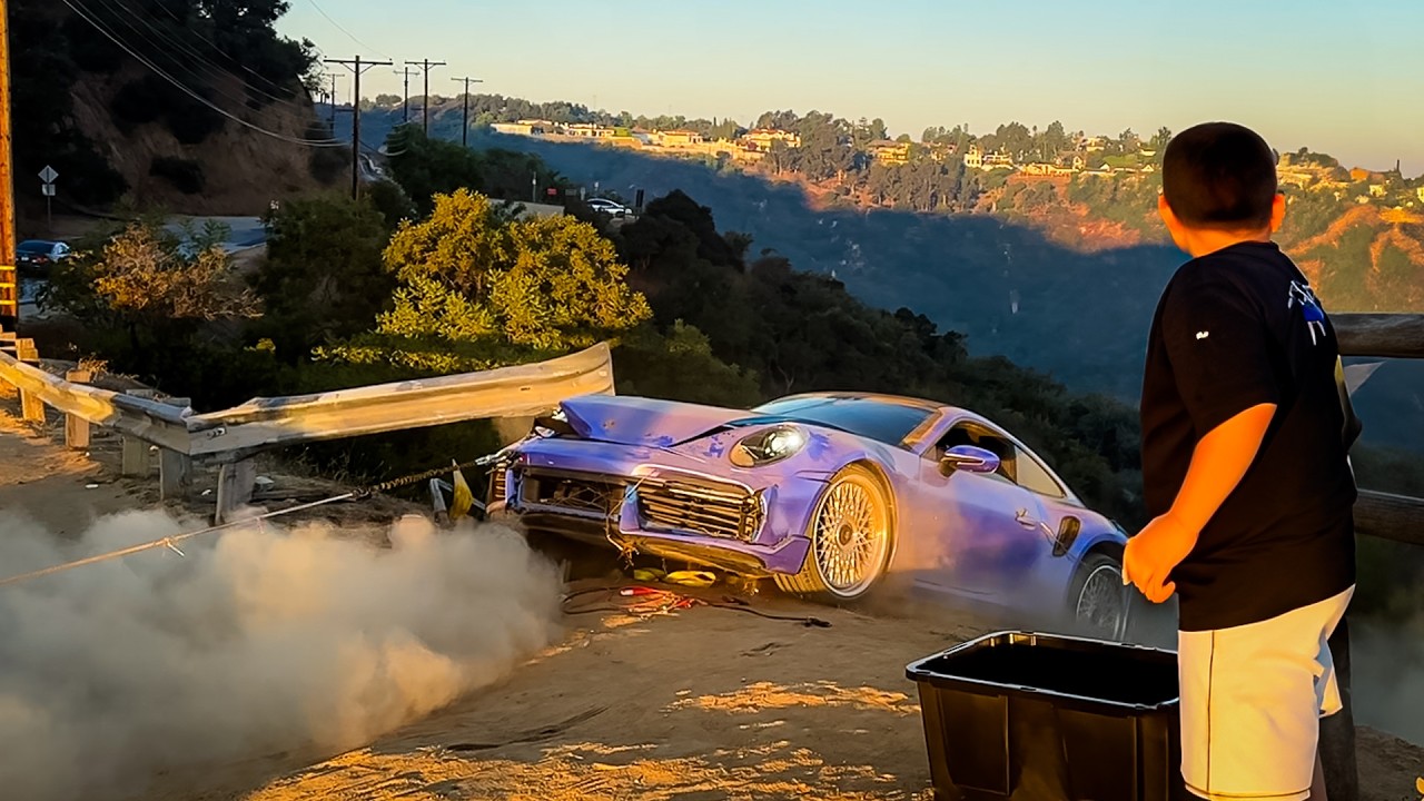 $300K Porsche Disaster: Supercar Crashes & Drops Off a Cliff