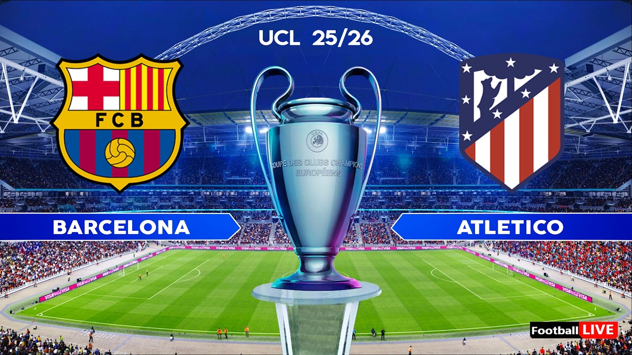 BARCELONA vs ATLETICO MADRID - UEFA Champions League 2026 Quarter Final | Full Match Simulation PES
