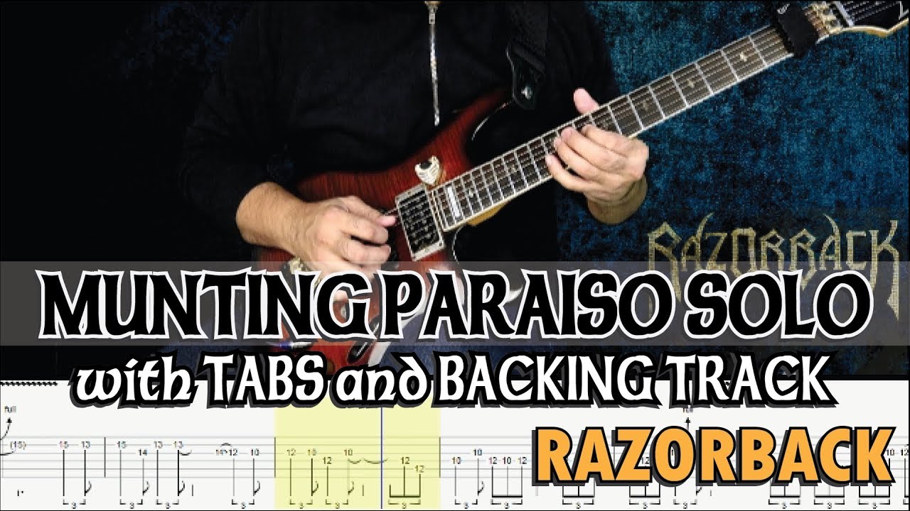 RAZORBACK | MUNTING PARAISO GUITAR SOLO with TABS and BACKING TRACK | ALVIN DE LEON (2019)