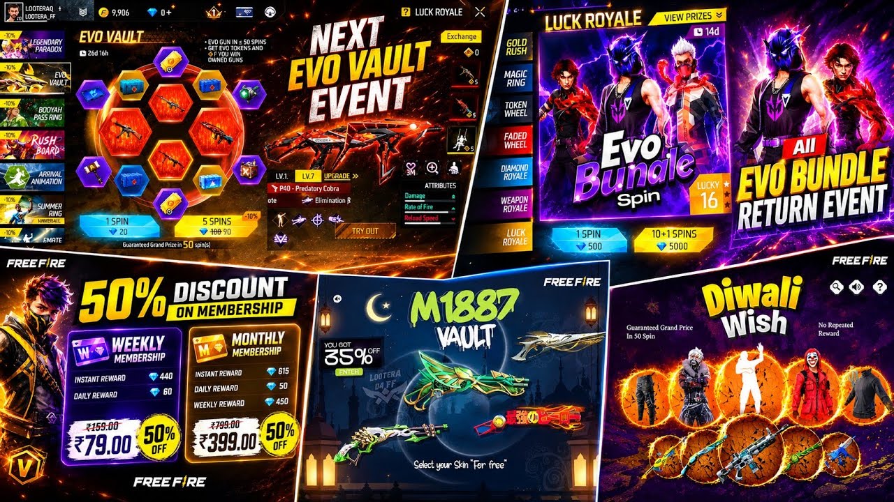 2 October Next Evo Vault 🤩💥 | Cobra Bundle Return 🥳 , Tropical M1887 Return | Free Fire New Event