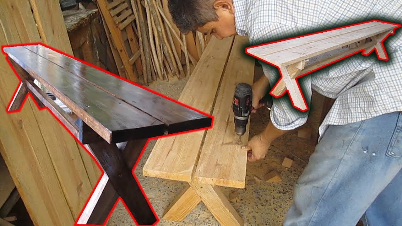 Banca Grande De Madera Para El Jardín
