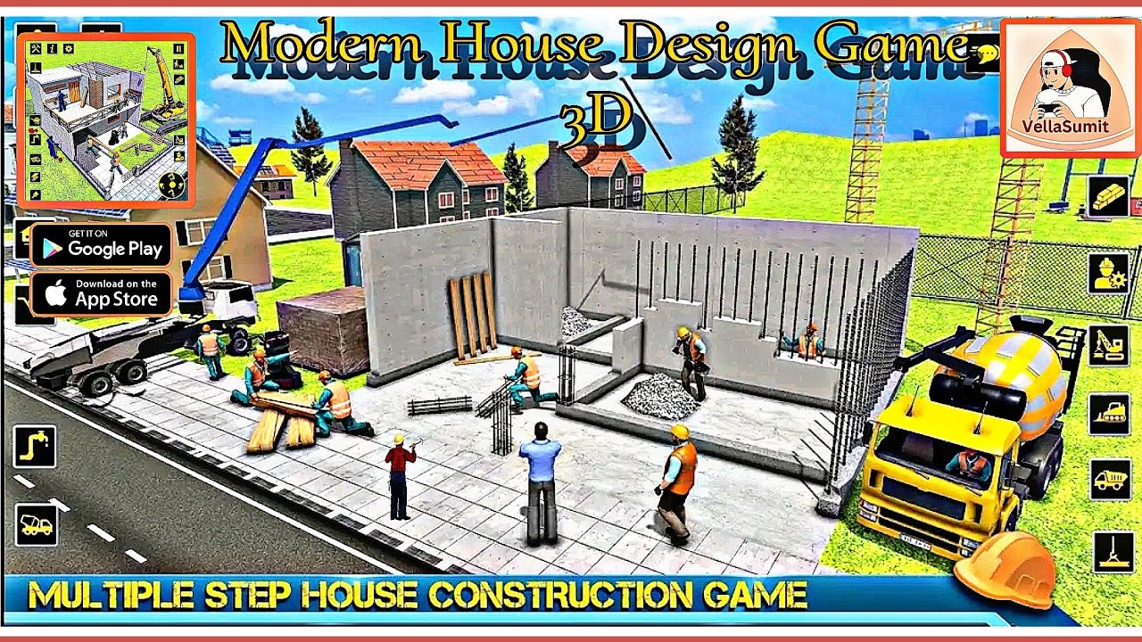 Building New House||Modern Home Design game 3D||Android Gameplay||@VellaSumit