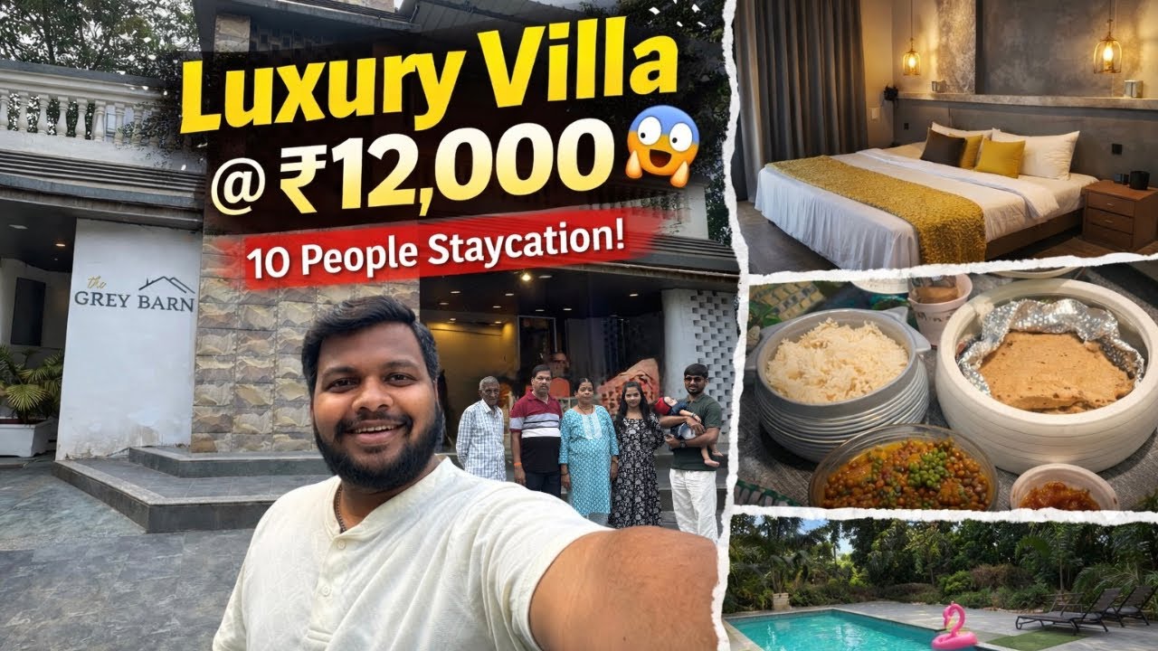 	₹12,000 Villa for 10 People 😳 | The Grey Barn Neral Full Tour | Pool Villa Near Mumbai