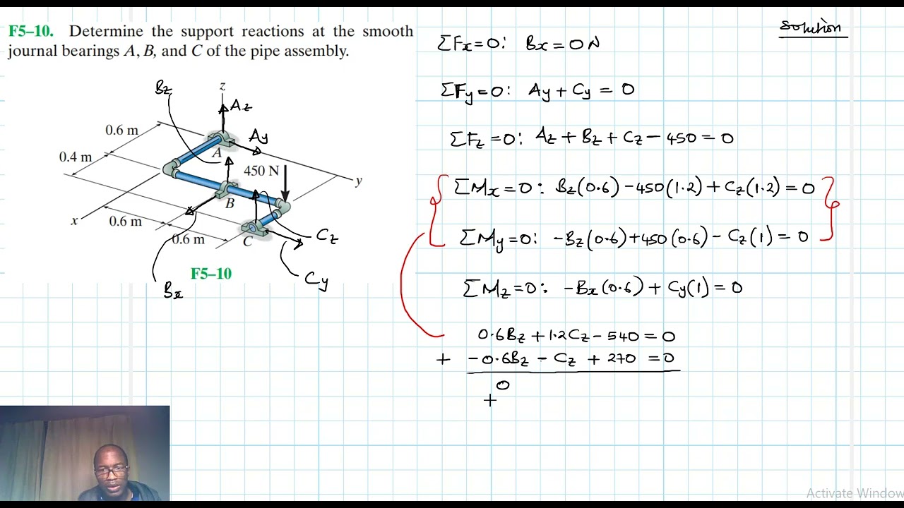 F5–10 Equilibrium of a Rigid Body (Chapter 5: Hibbeler Statics) Benam Academy