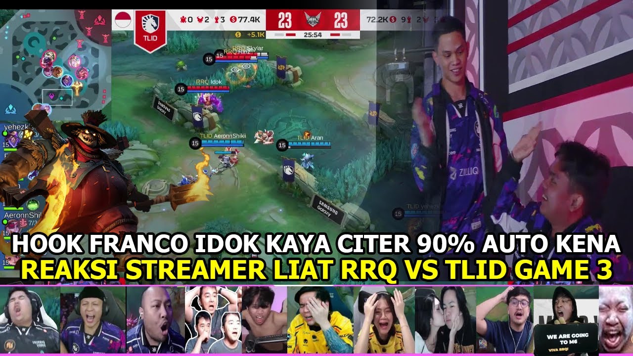 REAKSI STREAMER LIAT RRQ VS TLID GAME 3 REACTION STREAMER TEAM LIQUID ID vs RRQ HOSHI #MPLIDS14