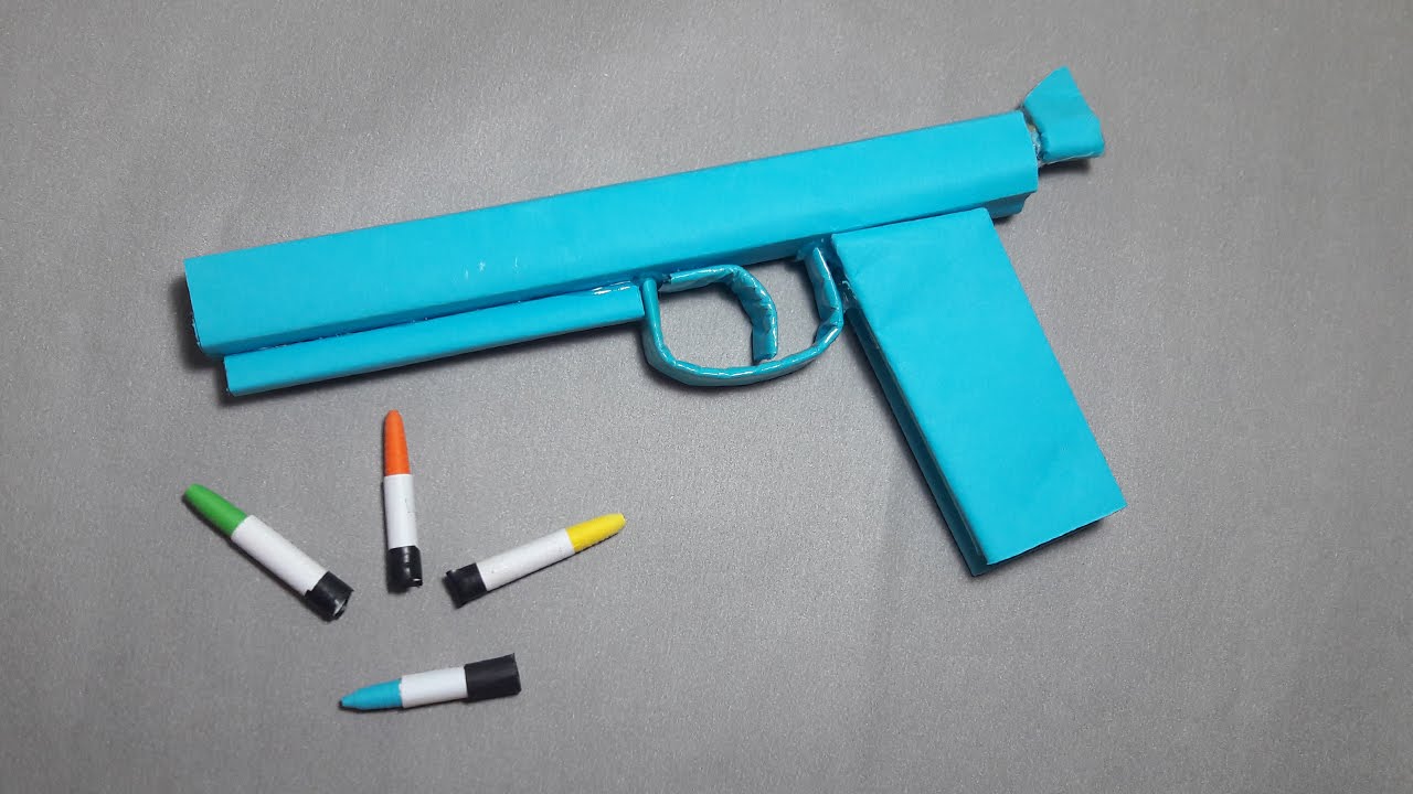 | DIY | How to make a paper'' Ghost Gun'' that shoots paper bullets-Toy WEAPONS By Dr. Origami