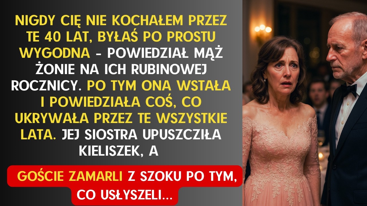 NIE KOCHAŁEM CIĘ PRZEZ 40 LAT, BYŁAŚ WYGODNA – RZEKŁ MĄŻ NA ROCZNICY. GOŚCIE ZAMARLI Z SZOKU...