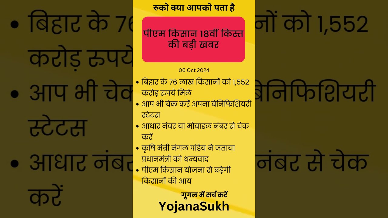 PM Kisan 18th Kisht Update: Bihar Farmers Get ₹1,552 Cr!