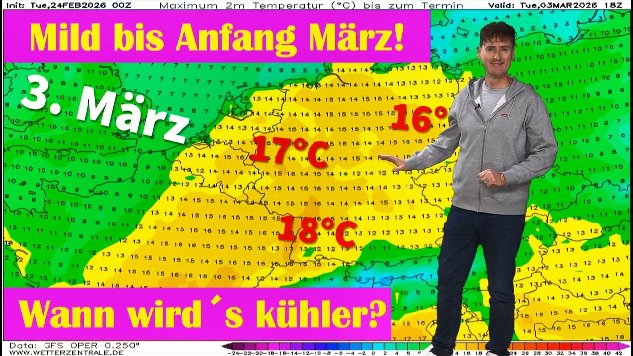 Extremwetter: 10 bis 15 Grad zu warm für Ende Februar! Regional neue Rekorde möglich!