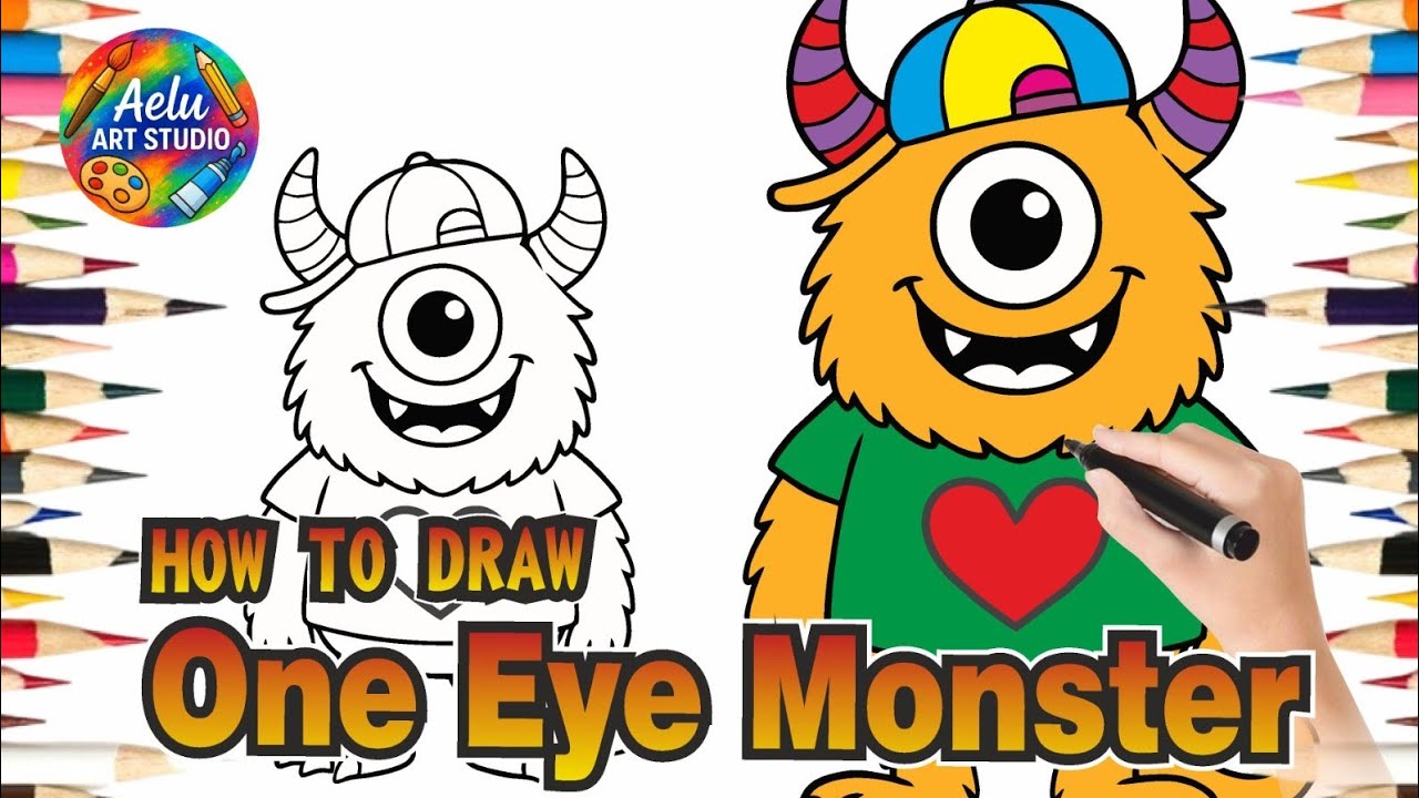 How to Draw One Eye Monster | Easy Monster Drawing for Kids & Beginners 