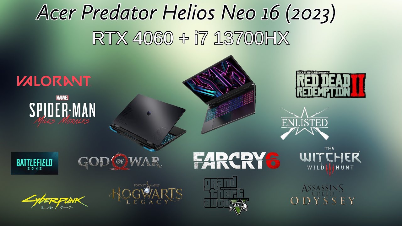 RTX 4060 : Acer Predator Helios Neo 16 (2023)  - Gaming Benchmark for 12 Games #acer #rtx4060