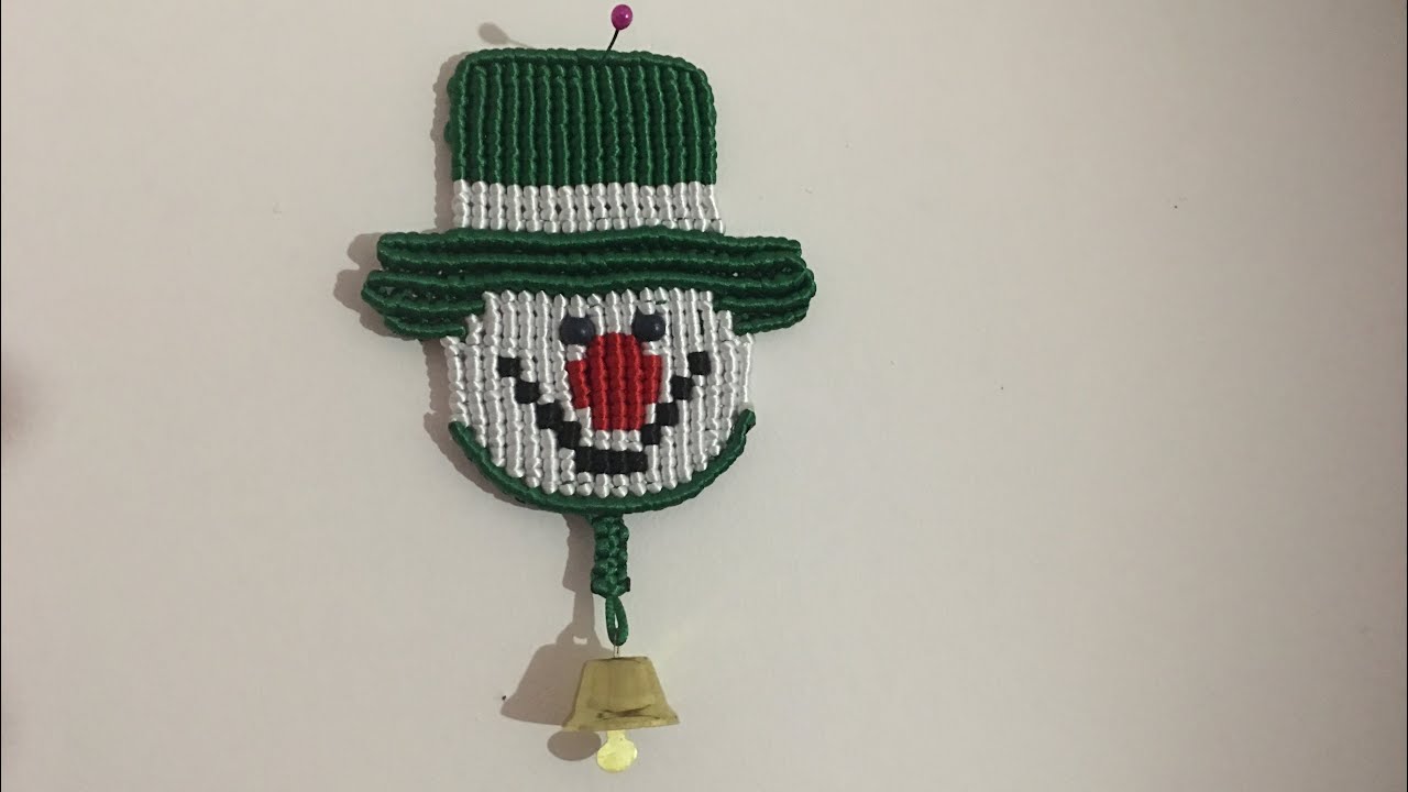 一macrame snowman christmes tree pendant可爱小雪人