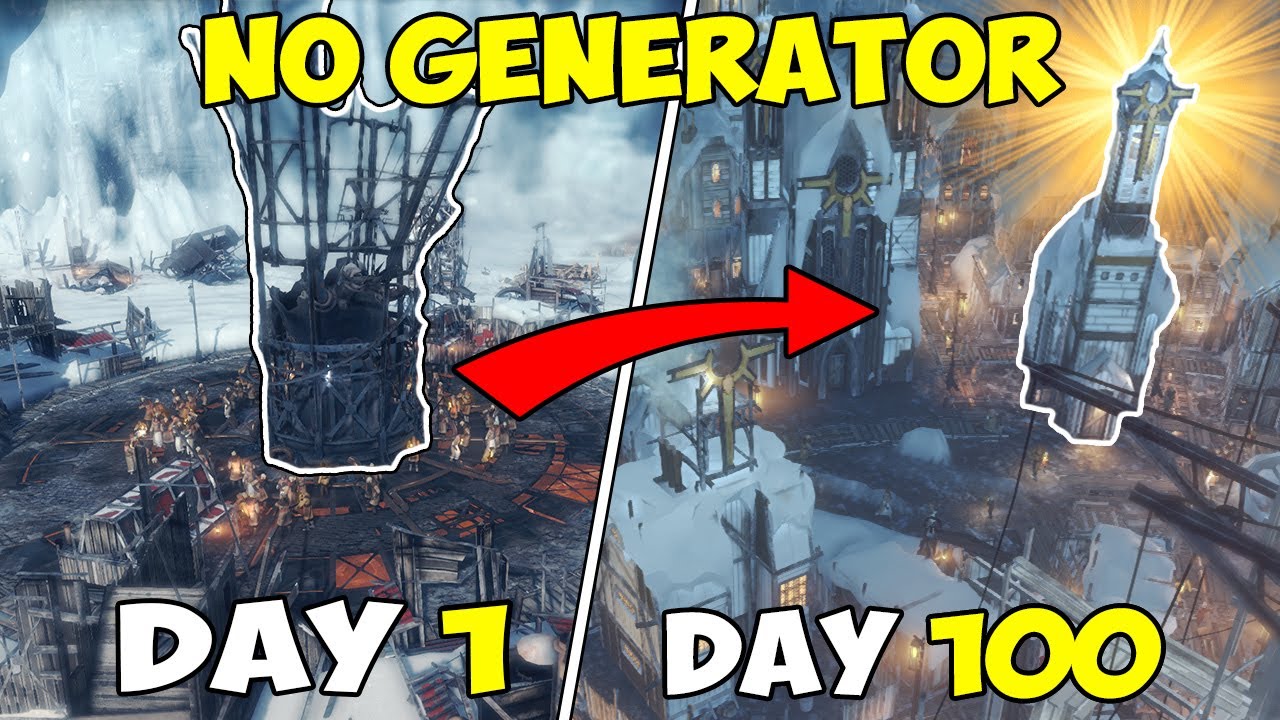 I Survived 100 DAYS no Generator City Building in FROSTPUNK