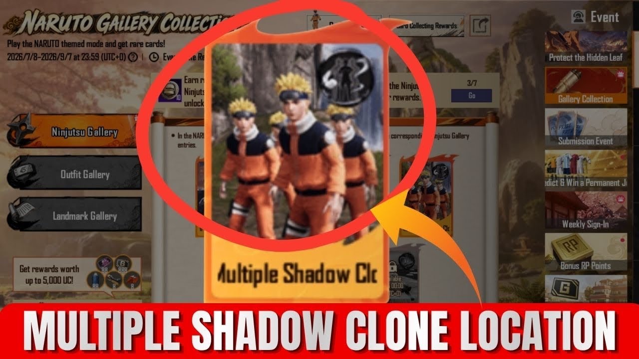 MULTIPLE SHADOW CLONE JUTSU LOCATION PUBG MOBILE | MULTIPLE SHADOW CLONE
