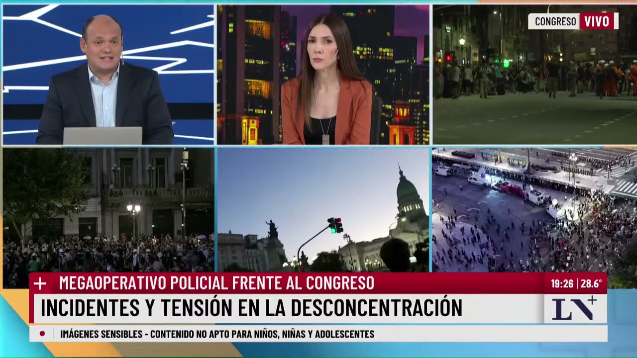 Megaoperativo policial frente al Congreso: incidentes y tensión en la desconcentración