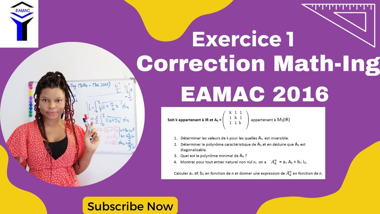 Correction Exercice 1 Maths 2016 EAMAC-Cycle Ingénieur