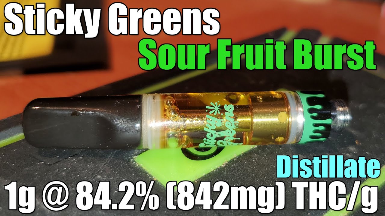 Sticky Greens - Sour Fruit Burst 510 Cart - Unboxing Review - 1g @ 84.2% (842mg) THC/g