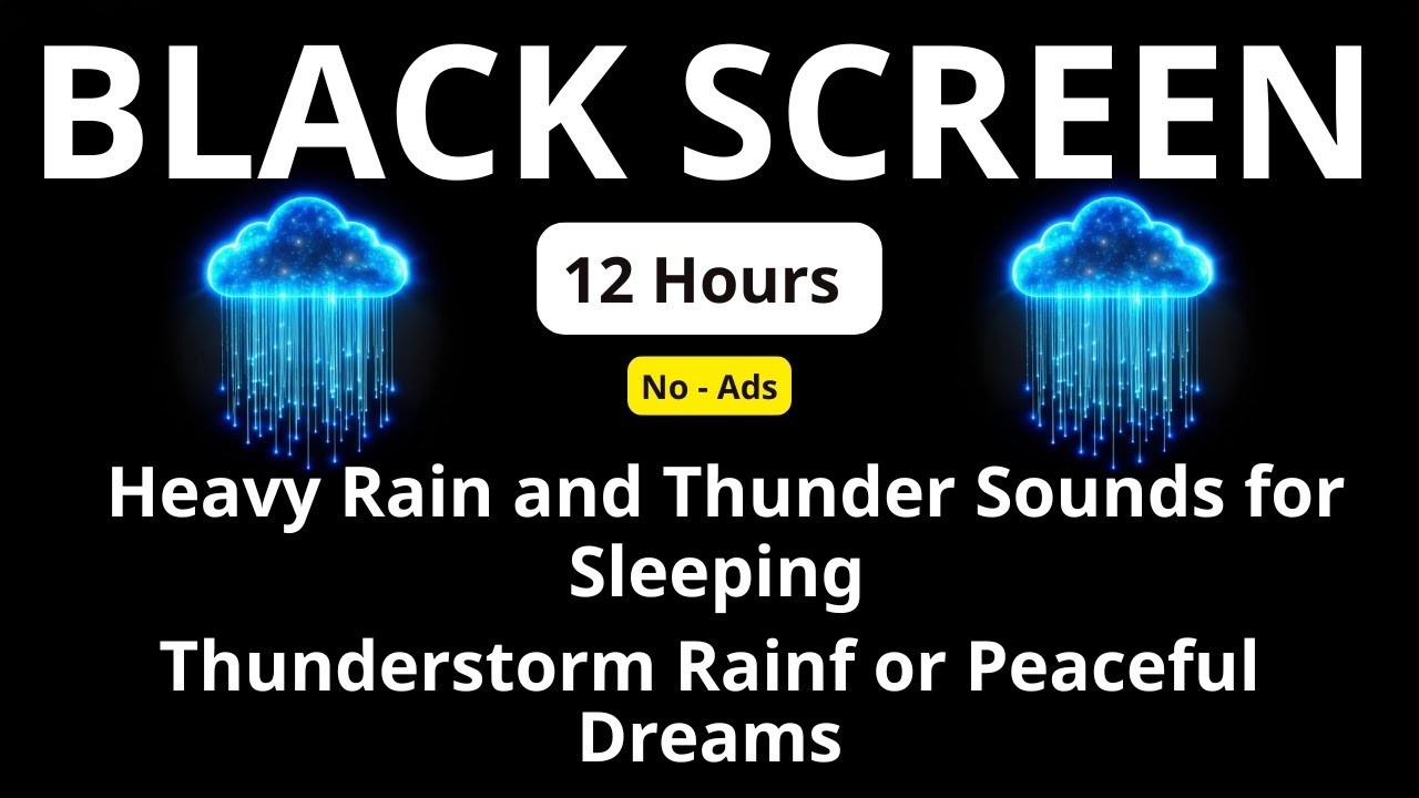 Black Screen Rain and Thunder Sounds for Sleep – Natural Thunderstorm Sounds for Deep Sleep #1