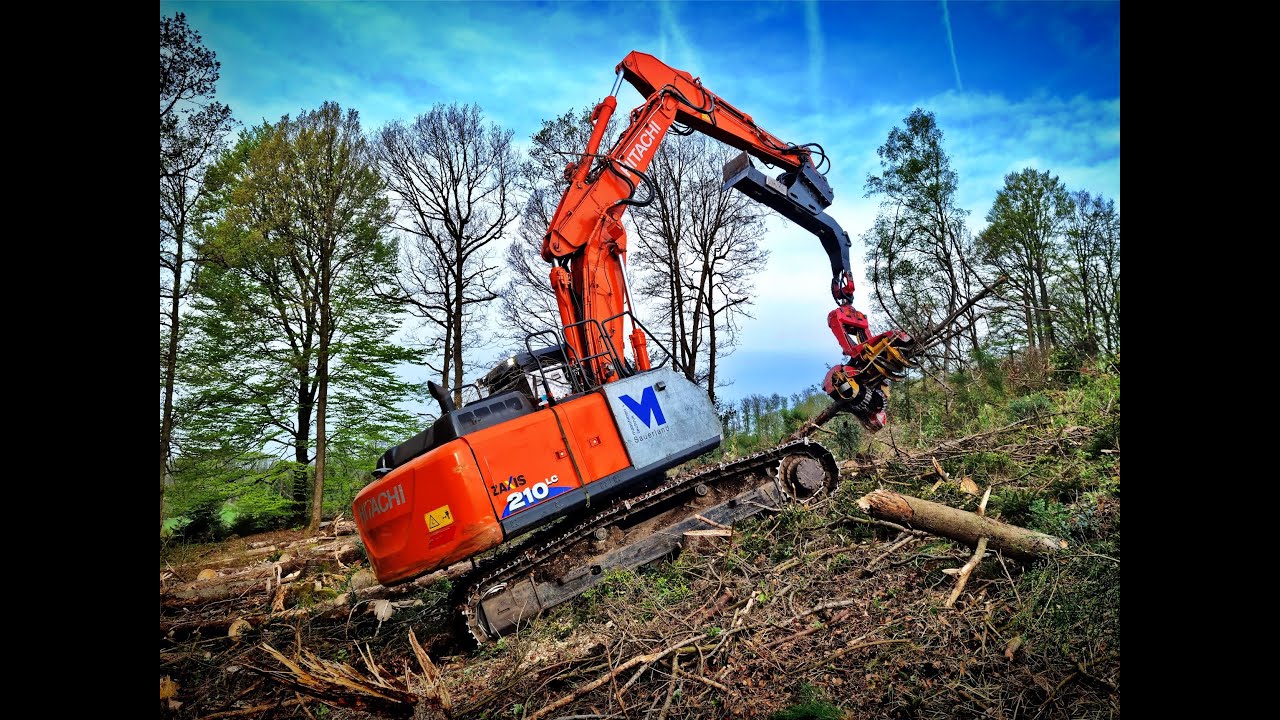 🌲*ONboard* Hitachi ZX 210 LC-6 &bull; Kettenharvester &bull; Woody H61 &bull; Bagger / Excavator &bull; Big Trees 🌲