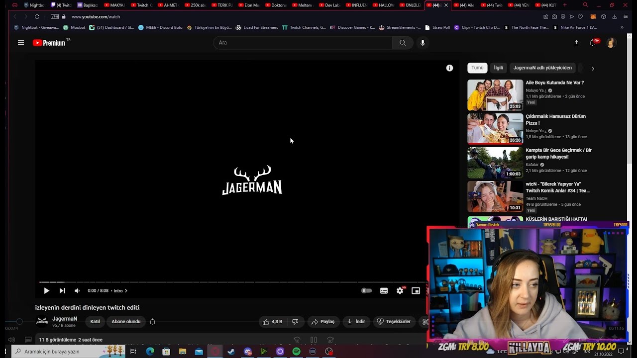 Killayda - izleyenin derdini dinleyen twitch editi izliyor (JagermaN)