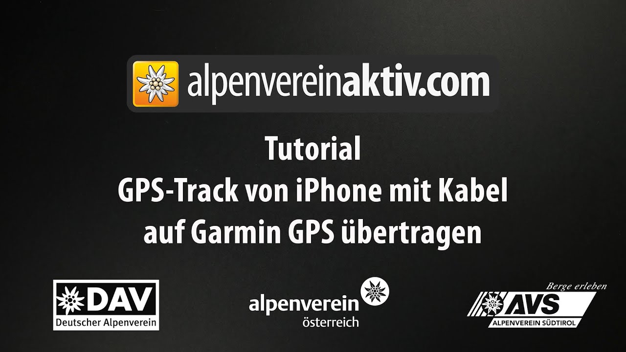 alpenvereinaktiv Tutorial: GPS-Track von iPhone mit Kabel auf Garmin GPS übertragen