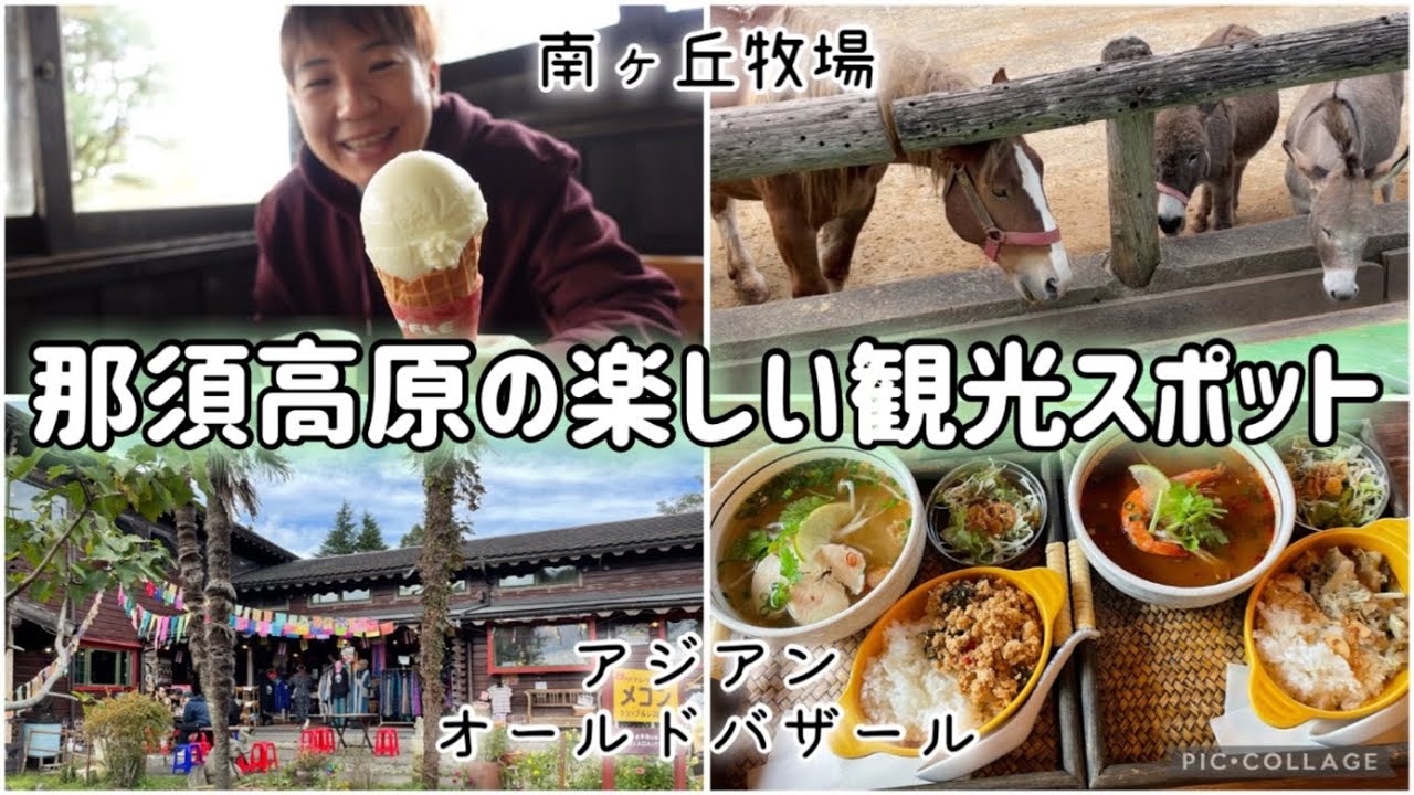 【那須 #4】那須高原観光vlog 2022秋！南ヶ丘牧場でアイスクリームと牛乳をいただく。アジアンオールドバザールで絶対食べ過ぎ事件w楽しいおすすめ観光スポット盛り沢山。