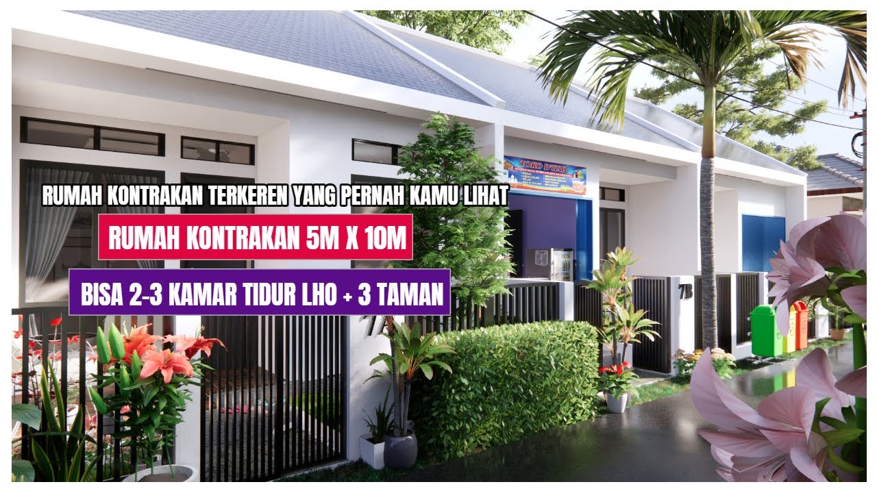 Denah Rumah kontrakan minimalis 5x10. yuk liat alternatif desain kerennya