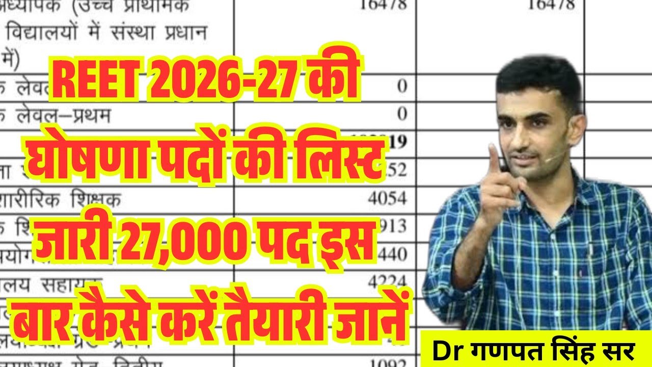 When Will the New REET Mains 3rd Grade Vacancy Come in 2026 / When Will the New REET Come in 2026...
