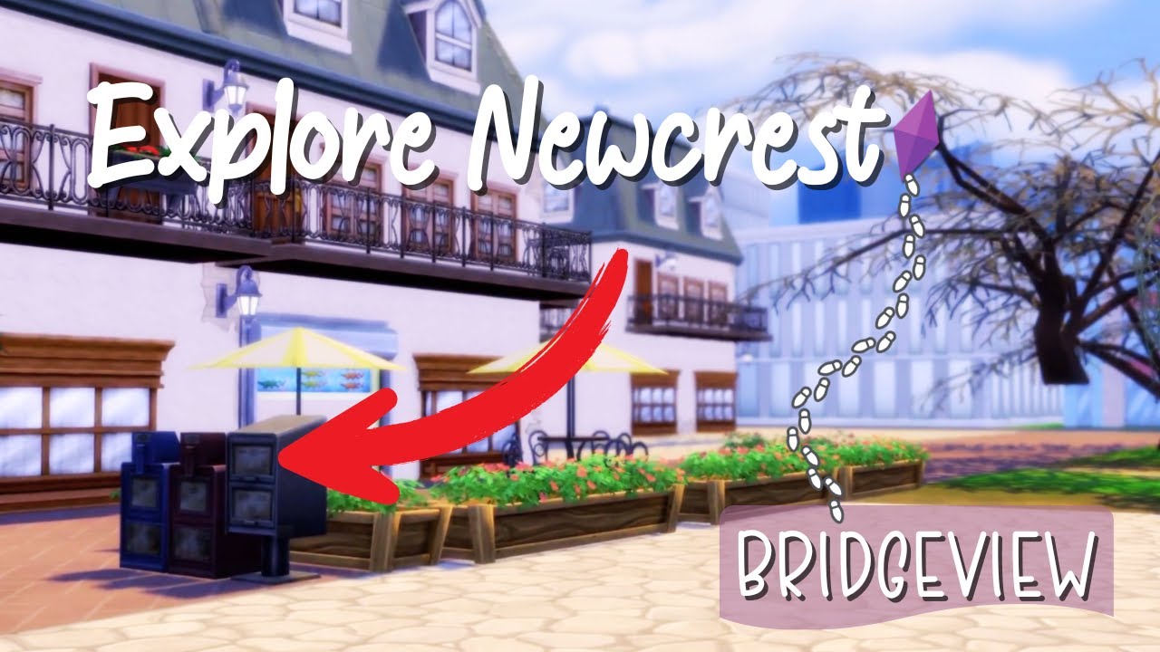 Sims 4: Virtual walk through Newcrest - Bridgeview (Music, No commentary)