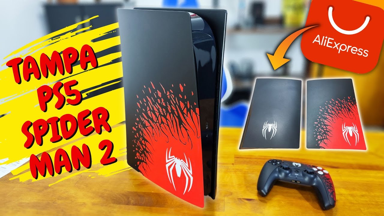 UNBOXING TAMPAS PARA O PS5 EDIÇÃO SPIDER-MAN 2 ALIEXPRESS (VALE A PENA?)